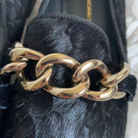 Sigerson Morrison black pony hair chain loafers size 6.5! - Picture 3 of 6